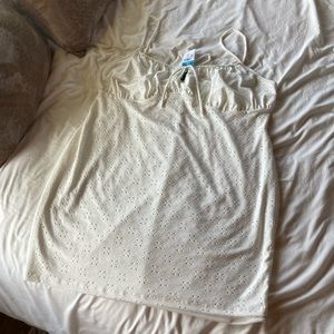 Rue 21 Plus White Tied Keyhole Neck Eyelet Dress 3X